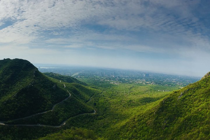 Panoramic view of the forested Margalla Hills near Islamabad